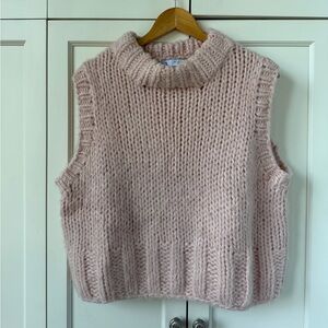 Zara pale pink cropped sweater vest